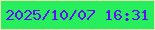 文字の大きさ：5、枠の色：efdfb5、背景の色：27ee5d、文字の色：6010f7 無料ブログパーツのブログ時計