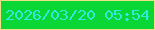 文字の大きさ：5、枠の色：efe087、背景の色：0ad636、文字の色：30eadd 無料ブログパーツのブログ時計