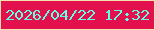 文字の大きさ：3、枠の色：efe0ae、背景の色：e2104d、文字の色：63fee3 無料ブログパーツのブログ時計