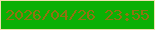 文字の大きさ：5、枠の色：efe1af、背景の色：0bb004、文字の色：907211 無料ブログパーツのブログ時計