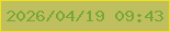 文字の大きさ：1、枠の色：efe216、背景の色：bfbf5f、文字の色：79a734 無料ブログパーツのブログ時計