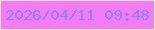 文字の大きさ：3、枠の色：efe5be、背景の色：f27cf4、文字の色：977bfa 無料ブログパーツのブログ時計