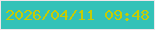 文字の大きさ：4、枠の色：efe6ea、背景の色：33c2b8、文字の色：c6cc05 無料ブログパーツのブログ時計