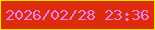 文字の大きさ：1、枠の色：efe700、背景の色：dd2b0b、文字の色：ea80e9 無料ブログパーツのブログ時計
