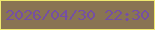 文字の大きさ：4、枠の色：efe970、背景の色：897453、文字の色：754fa3 無料ブログパーツのブログ時計
