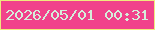 文字の大きさ：2、枠の色：efea7e、背景の色：f1428b、文字の色：d5eedb 無料ブログパーツのブログ時計