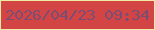 文字の大きさ：3、枠の色：efeba5、背景の色：d34544、文字の色：7a4d71 無料ブログパーツのブログ時計
