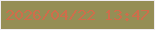 文字の大きさ：5、枠の色：efecf1、背景の色：958e55、文字の色：cf6d4b 無料ブログパーツのブログ時計