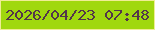 文字の大きさ：3、枠の色：efed95、背景の色：a0d80e、文字の色：53364a 無料ブログパーツのブログ時計