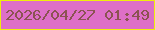 文字の大きさ：3、枠の色：efef0b、背景の色：de6fc7、文字の色：8b5351 無料ブログパーツのブログ時計