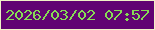 文字の大きさ：3、枠の色：eff1c7、背景の色：610273、文字の色：86d955 無料ブログパーツのブログ時計