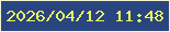 文字の大きさ：4、枠の色：eff2ce、背景の色：29457f、文字の色：eaf467 無料ブログパーツのブログ時計
