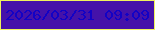 文字の大きさ：1、枠の色：eff35d、背景の色：4512a9、文字の色：1202c5 無料ブログパーツのブログ時計