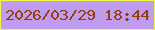 文字の大きさ：1、枠の色：eff643、背景の色：c09cf0、文字の色：953f07 無料ブログパーツのブログ時計