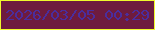 文字の大きさ：4、枠の色：eff92d、背景の色：6e1b3e、文字の色：4a2d9d 無料ブログパーツのブログ時計