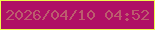 文字の大きさ：2、枠の色：eff94d、背景の色：af1065、文字の色：bc5c6e 無料ブログパーツのブログ時計