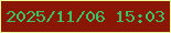 文字の大きさ：1、枠の色：effc99、背景の色：8a1706、文字の色：3dc164 無料ブログパーツのブログ時計