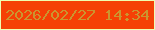 文字の大きさ：5、枠の色：effdb0、背景の色：f54005、文字の色：cb952f 無料ブログパーツのブログ時計