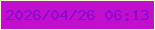 文字の大きさ：3、枠の色：effdcf、背景の色：c10fce、文字の色：8e08d0 無料ブログパーツのブログ時計