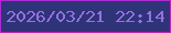 文字の大きさ：1、枠の色：f000fc、背景の色：2e3477、文字の色：9471e2 無料ブログパーツのブログ時計