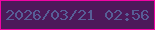 文字の大きさ：3、枠の色：f005a4、背景の色：4d195a、文字の色：575e96 無料ブログパーツのブログ時計