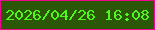 文字の大きさ：2、枠の色：f0068d、背景の色：2c5707、文字の色：50f91d 無料ブログパーツのブログ時計