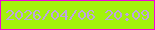 文字の大きさ：2、枠の色：f006d9、背景の色：a3f20d、文字の色：bea4e0 無料ブログパーツのブログ時計