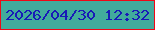 文字の大きさ：3、枠の色：f00716、背景の色：42ab9c、文字の色：181ab7 無料ブログパーツのブログ時計