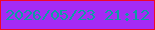 文字の大きさ：5、枠の色：f00828、背景の色：a52bf4、文字の色：0e9da3 無料ブログパーツのブログ時計