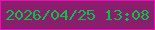 文字の大きさ：1、枠の色：f009b9、背景の色：881e6c、文字の色：08c246 無料ブログパーツのブログ時計