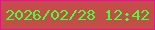 文字の大きさ：4、枠の色：f00a9d、背景の色：c34e47、文字の色：49ff3a 無料ブログパーツのブログ時計