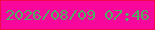 文字の大きさ：5、枠の色：f00b4a、背景の色：f7079b、文字の色：51ac64 無料ブログパーツのブログ時計