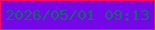 文字の大きさ：1、枠の色：f00b6f、背景の色：7406e7、文字の色：176472 無料ブログパーツのブログ時計
