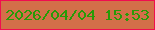 文字の大きさ：2、枠の色：f00d4f、背景の色：d36f49、文字の色：289b07 無料ブログパーツのブログ時計