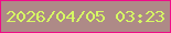 文字の大きさ：4、枠の色：f00d88、背景の色：ae8a87、文字の色：d6fa63 無料ブログパーツのブログ時計