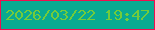 文字の大きさ：1、枠の色：f00e4f、背景の色：09aa91、文字の色：73cb3b 無料ブログパーツのブログ時計
