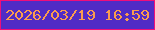 文字の大きさ：3、枠の色：f00e7a、背景の色：512bc5、文字の色：fb9c4e 無料ブログパーツのブログ時計