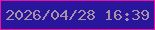文字の大きさ：3、枠の色：f00ea3、背景の色：28179d、文字の色：aa8fa5 無料ブログパーツのブログ時計