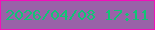 文字の大きさ：1、枠の色：f011b9、背景の色：9962a8、文字の色：11c476 無料ブログパーツのブログ時計