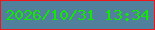 文字の大きさ：4、枠の色：f0171a、背景の色：51809c、文字の色：14e708 無料ブログパーツのブログ時計