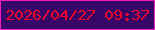 文字の大きさ：2、枠の色：f01cc2、背景の色：380668、文字の色：ec032a 無料ブログパーツのブログ時計