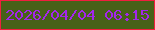 文字の大きさ：2、枠の色：f01e3e、背景の色：476118、文字の色：a326ec 無料ブログパーツのブログ時計