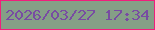 文字の大きさ：4、枠の色：f01e7c、背景の色：859f86、文字の色：784ca2 無料ブログパーツのブログ時計