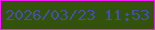 文字の大きさ：1、枠の色：f01ef2、背景の色：33530d、文字の色：4353a2 無料ブログパーツのブログ時計