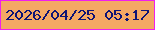 文字の大きさ：2、枠の色：f01fed、背景の色：f4a864、文字の色：0d1375 無料ブログパーツのブログ時計