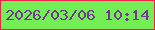 文字の大きさ：5、枠の色：f02148、背景の色：73ef55、文字の色：773697 無料ブログパーツのブログ時計