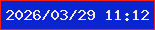 文字の大きさ：4、枠の色：f0221a、背景の色：0825d1、文字の色：f9e7eb 無料ブログパーツのブログ時計