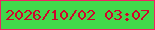 文字の大きさ：3、枠の色：f02263、背景の色：42d84b、文字の色：d1032c 無料ブログパーツのブログ時計