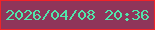 文字の大きさ：5、枠の色：f02328、背景の色：8f355a、文字の色：51e5ab 無料ブログパーツのブログ時計