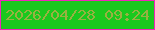 文字の大きさ：3、枠の色：f025bb、背景の色：1ac81e、文字の色：98b141 無料ブログパーツのブログ時計